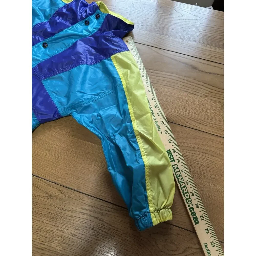 London Fog Youth Kids Size Large 7 Windbreaker Jacket Colorful‎ NylonFull Zip